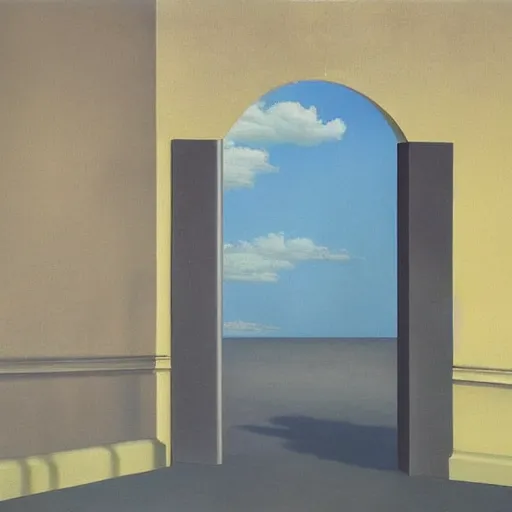 Image similar to gate made out of wax, melting under sun. concept art. rene magritte. h. r. ginger