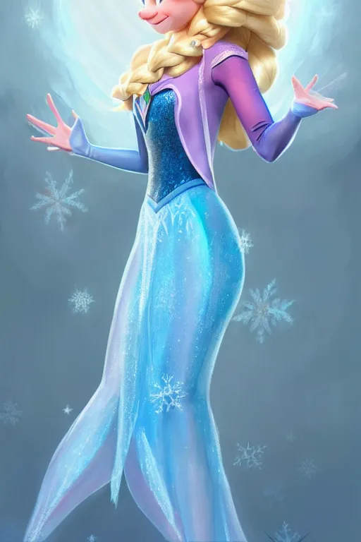 Image similar to elsa from frozen cosplaying as super mario, highly detailed, digital painting, artstation, concept art, smooth, sharp focus, elegant, illustration, unreal engine 5, 8 k, art by artgerm and greg rutkowski and edgar maxence