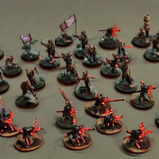 Image similar to a miniature army from the game flames of war