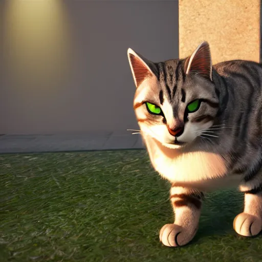 Prompt: cat character in unreal engine 5