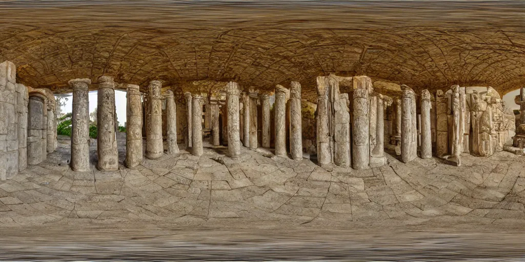 Image similar to Equirectangular projection of a 360 view inside a byzantine temple