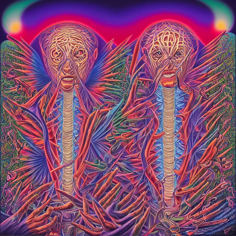 Prompt: latest album cover art by alex grey