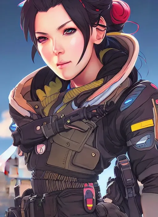 Image similar to Mercy in apex legends as an anime character digital illustration portrait design by Ross Tran, artgerm detailed, soft lighting