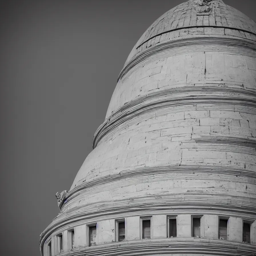 Prompt: a huge neoclassical building with a pyramid dome, by etienne - louis boullee, leica sl 2 5 0 mm, heavy grain, high quality, high detailed