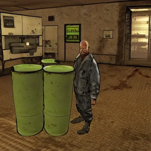 Image similar to screenshot of breaking bad in fallout : new vegas