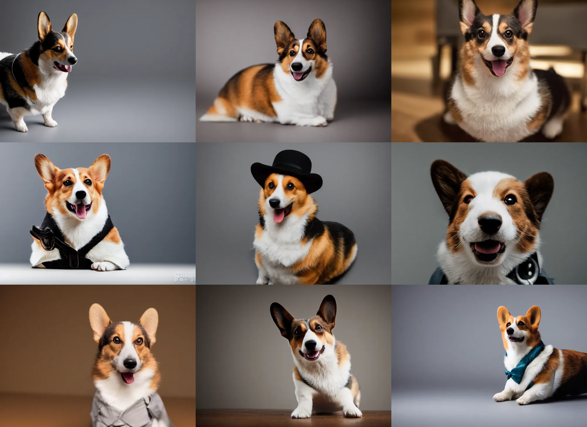 Prompt: photo still of corgi as sherlock holmes, 8 k, studio lighting bright ambient lighting key light, 8 5 mm f 1. 8