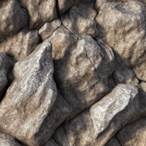 Prompt: a rocky cliffface, iron deposits, ore, calcite, quartz, rock wall, octane render