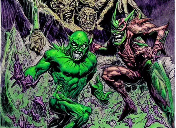 Image similar to green goblin illustration by mike ploog