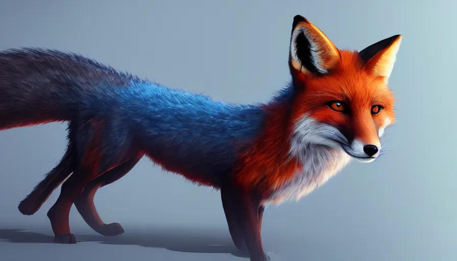 Image similar to fox on fire with wings and blue eyes, hyperdetailed, artstation, cgsociety, 8 k