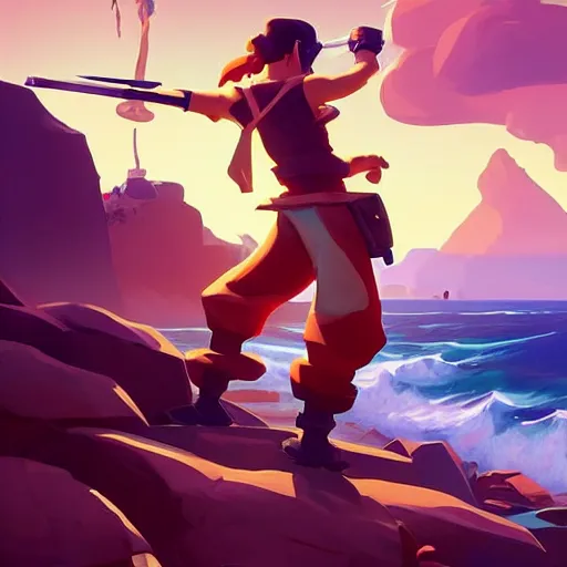 Image similar to painting treasure on sea of thieves game smooth median photoshop filter cutout vector, behance hd by jesper ejsing, by rhads, makoto shinkai and lois van baarle, ilya kuvshinov, rossdraws global illumination