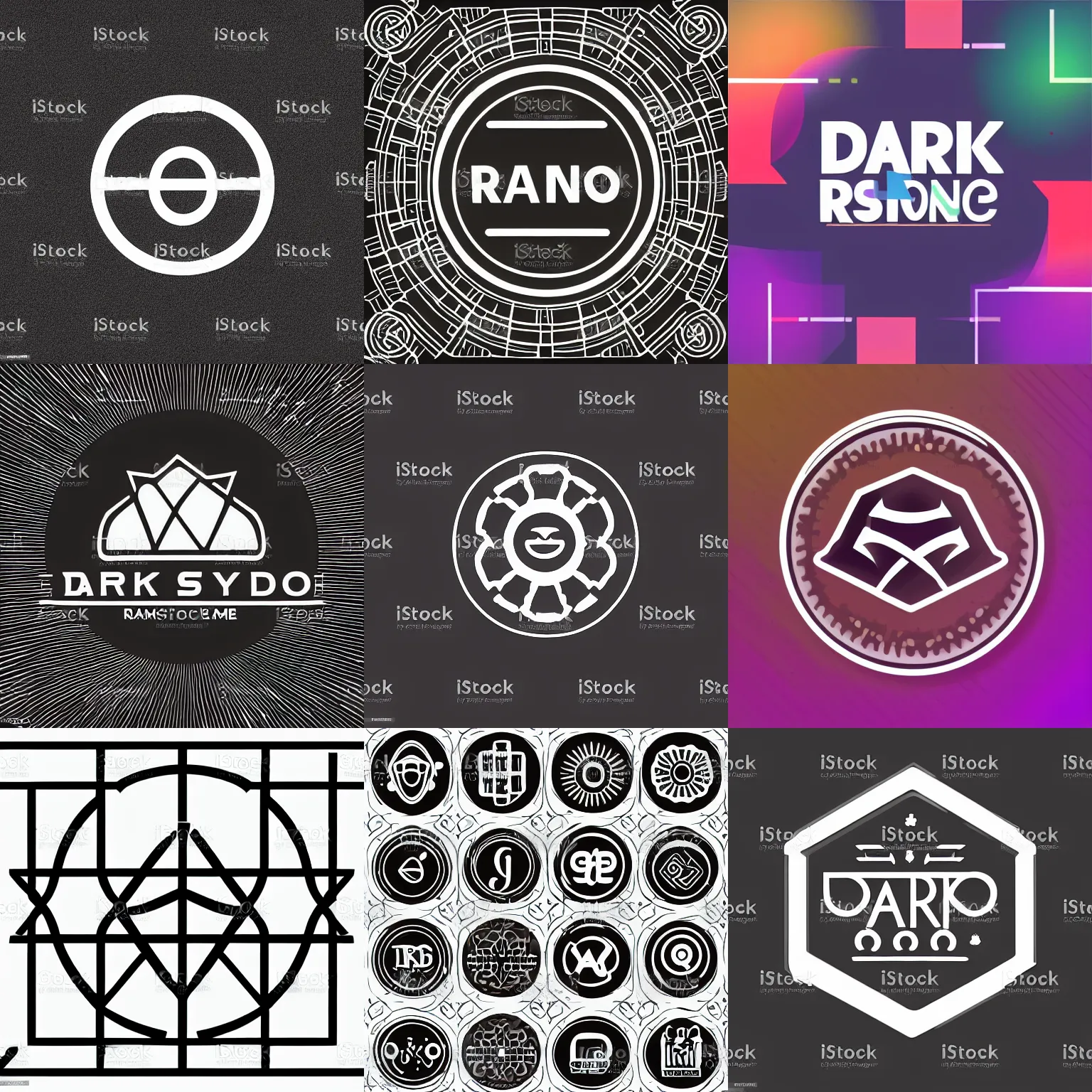 Prompt: dark background, symmetrical, a cute logo for a prompt randomizer app, vector art, company logo, trendy