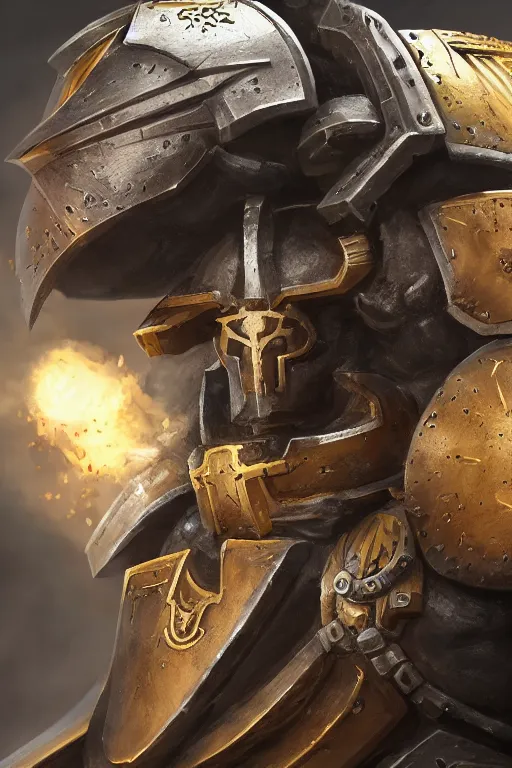 Image similar to armor portrait heros warhammer 4 0 k horus heresy fanart - the primarchs emperor by johannes helgeson animated with vfx concept artist & illustrator global illumination ray tracing hdr fanart arstation zbrush central hardmesh 8 k octane renderer comics stylized