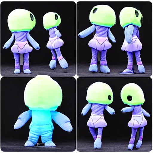 Image similar to cute fumo plush of an alien boy who loves to party, three point lighting, jellyfish, refractive optics, vray