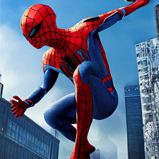 Image similar to metallic spider - man suit, cinematic, volumetric lighting, realistic, hyperdetailed, photorealistic, photograph