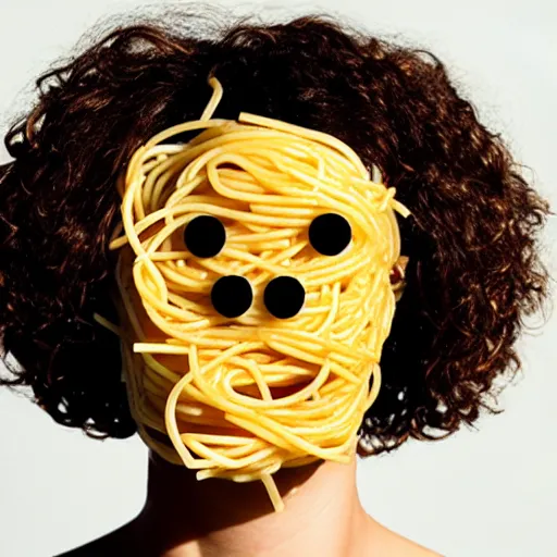 Image similar to face made of spaghetti