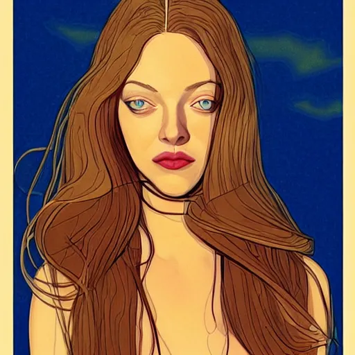 Image similar to “ amanda seyfried retro minimalist portrait by jean giraud, moebius starwatcher comic, 8 k ”