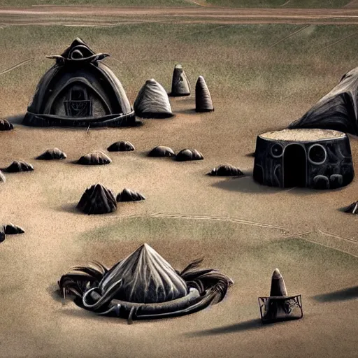 Prompt: alien village on earth