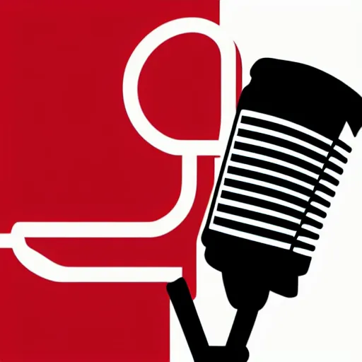 Image similar to iconic vector logo illustration of a microphone line art, bold