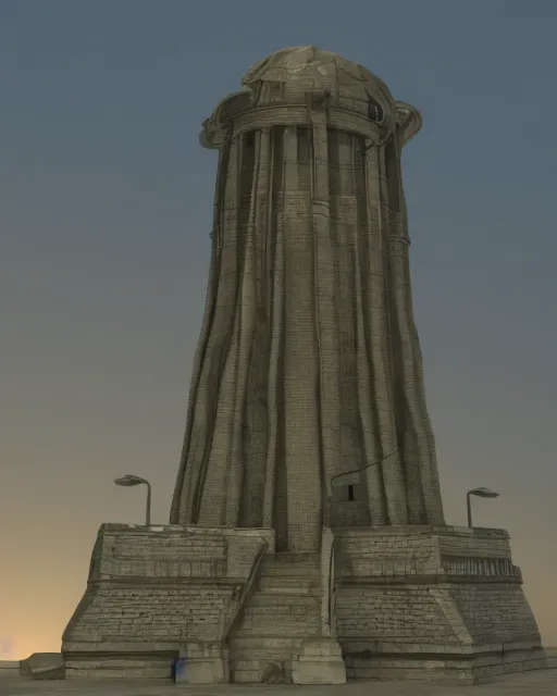 Image similar to 3 d render of cthulhu tower, photorealsitic, cinematic lighting, unreal engine 5