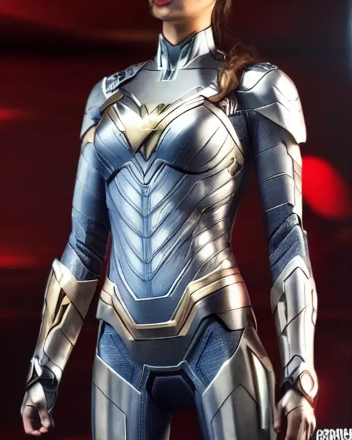 Image similar to gal gadot ironman suit very realistic medium shot from the avengers