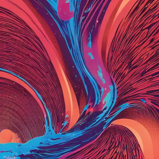 Image similar to vector flow field watercolor by Kilian Eng