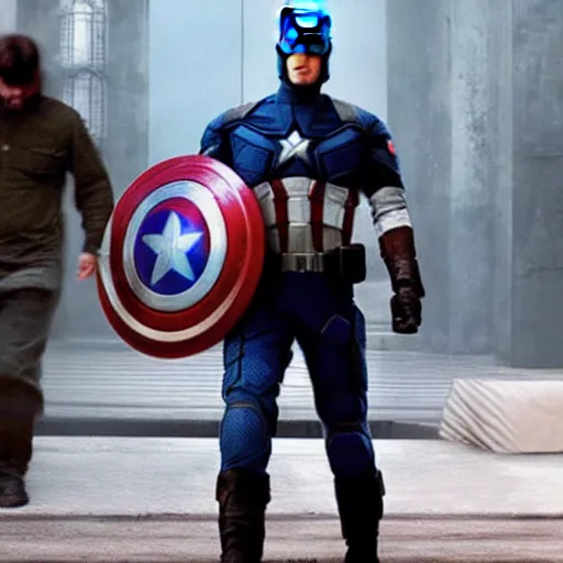 Image similar to Keanu reeves as Captain America 4K quality super realistic