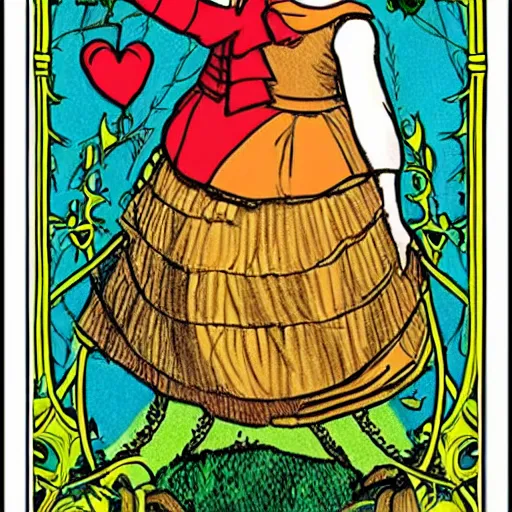 Alice in Wonderland tarot card, Stable Diffusion