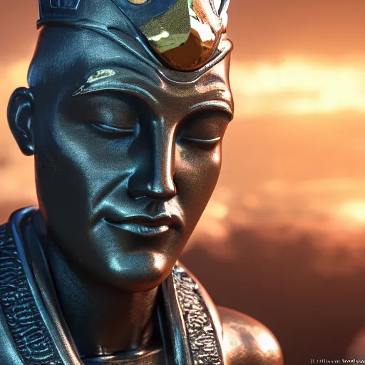 Prompt: portrait of king gold statue reflect chrome, 8 k uhd, unreal engine, octane render in the artstyle of finnian macmanus, john park and greg rutkowski