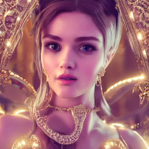 Image similar to wonderful princess with fair skin, ornate 8 k gorgeous intricate detailed, accent lighting, dramatic light, octane render