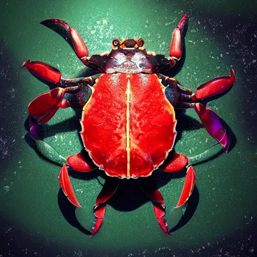 Prompt: photorealistic watermelon crab. hyperdetailed photorealism, 1 0 8 megapixels, amazing depth, glowing rich colors, powerful imagery, psychedelic overtones, 3 d finalrender, 3 d shading, cinematic lighting, artstation concept art