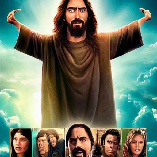 Image similar to “The incredible poster for Jesus Part 2: the silly slappening, universal pictures, 4K”