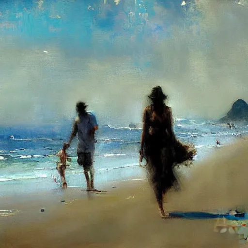 Prompt: ipanema beach painting by jeremy mann