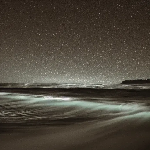 Image similar to bioluminescent waves, night time