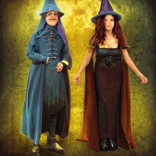 Image similar to a wizard and a witch