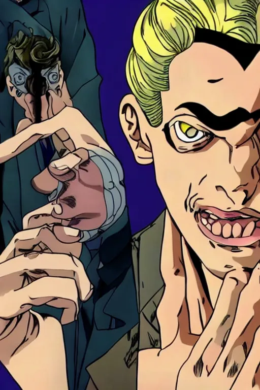 Image similar to Steve buscemi in Jojos bizarre adventure, anime by hirohiko araki,