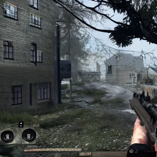 Prompt: hitler in verdansk, call of duty warzone screenshot