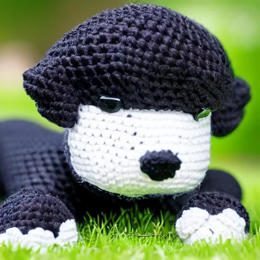 Prompt: a crochet puppy, very cute, kawaii, extremely detailed, complex, intricate, Sigma 50mm f/1.4