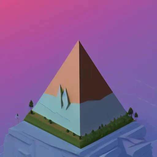 Image similar to isometric view of giant floating triangular monolith in valley by james gilleard and madmaraca, textured, detailed, beautiful, 8 k wallpaper