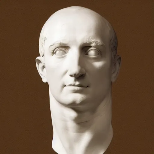 Image similar to julius cesar's bust brought to life made of human body parts