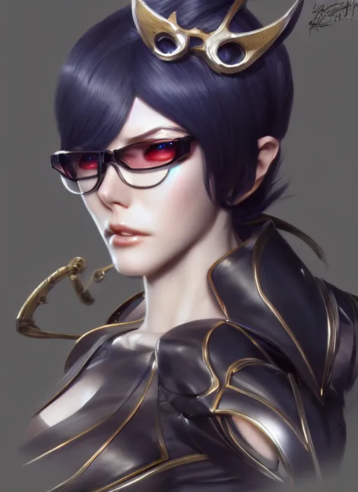 Image similar to bayonetta, highly detailed, artgerm, cushart krenz, zeronis, trending on artstation, soft light, sharp edges, illustration, character design, concept art