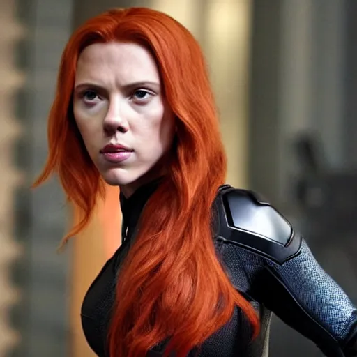 Prompt: scarlett johansson as black widow in the avengers on 2012 in real life