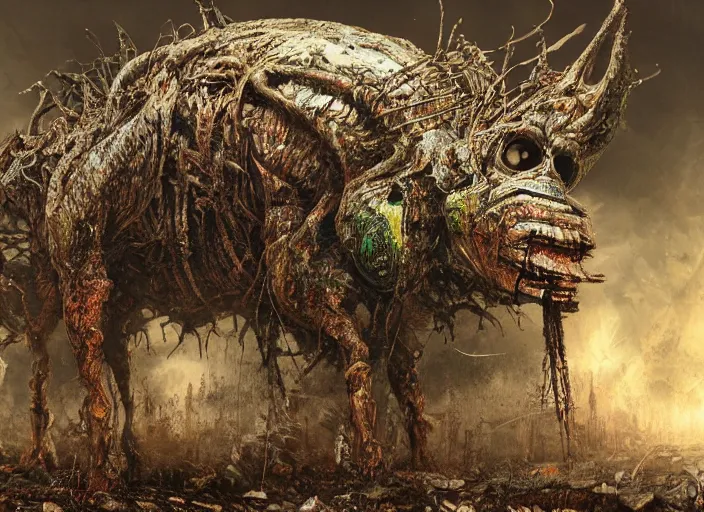 Image similar to detailed concept art nightmare Chernobyl mutated animal in full intricate detail, ultra detailed, digital art, octane render, 4K, dystopian, micro details