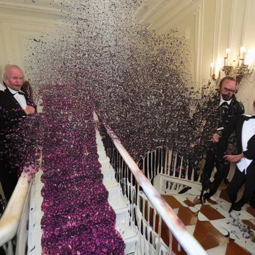 Image similar to photo aftermath glitter explosion white house