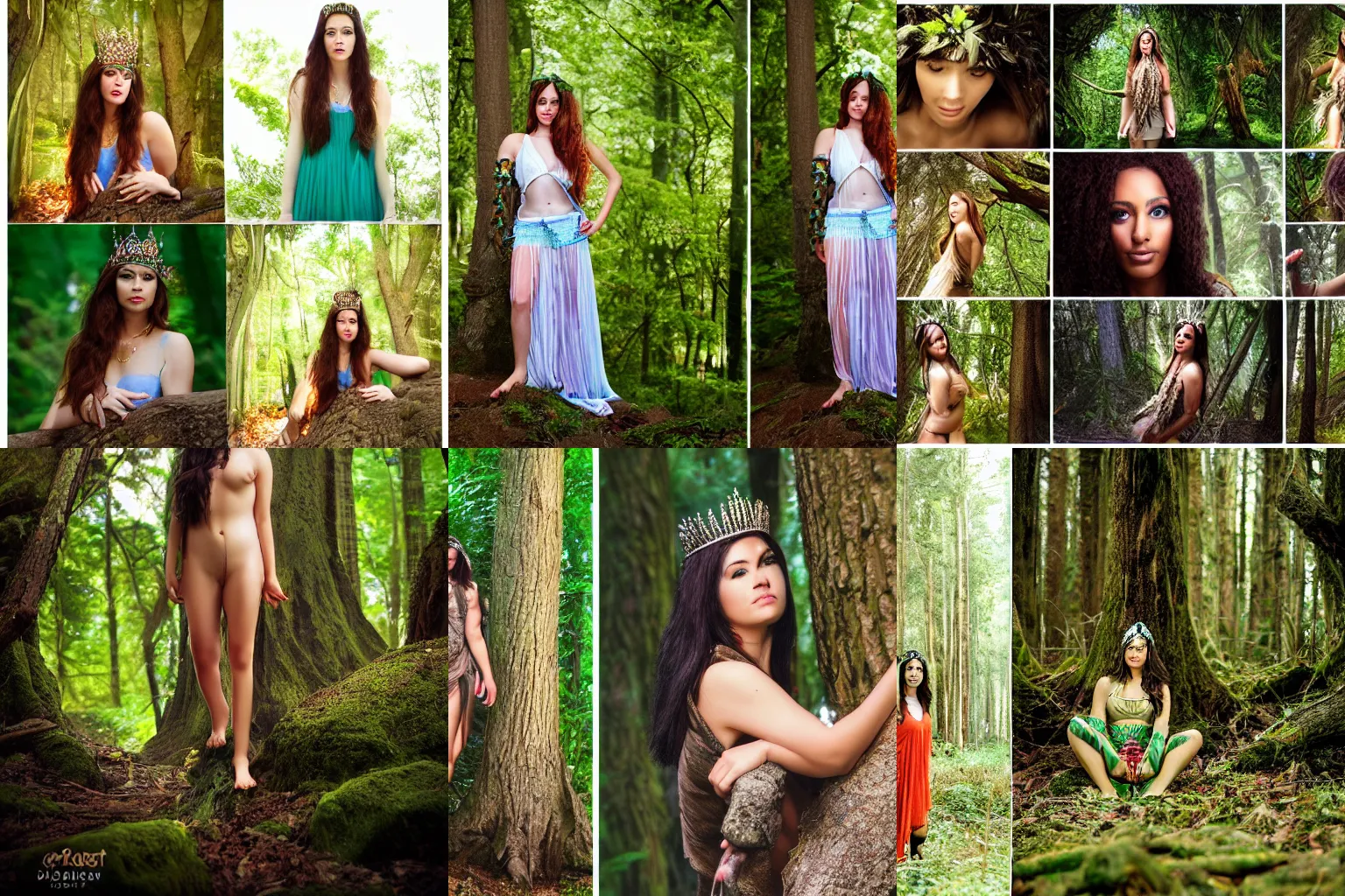 Prompt: goddess of nature, queen of the forest, DSLR, vanity photoshoot