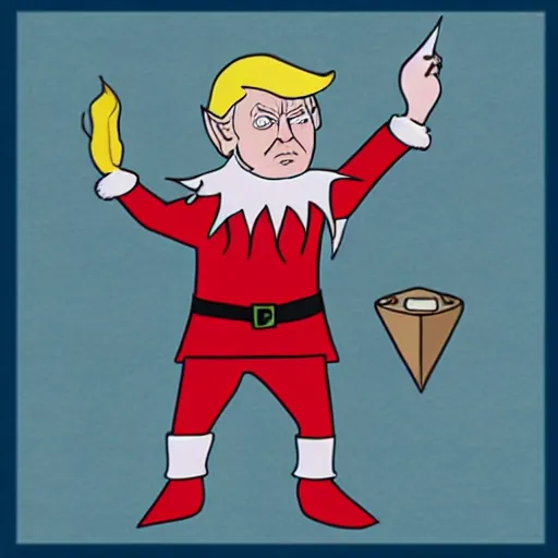 Image similar to fantasy elf wizard as president donald trump