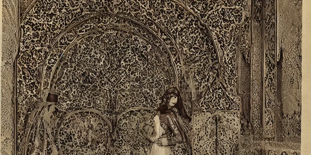 Image similar to vintage arabian gothic