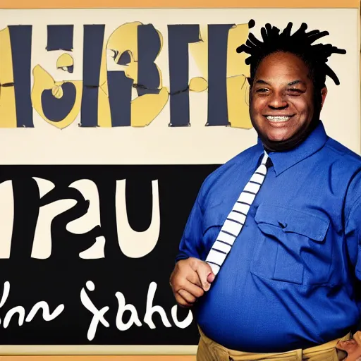 Image similar to african american male school bus driver with dreads, and chubby legs, nametag