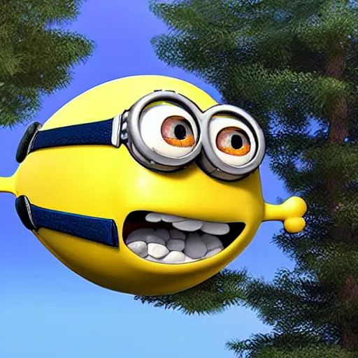 Prompt: minion blimp realistic photo