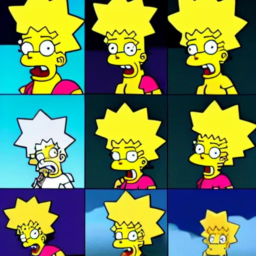 Image similar to lisa - simpson going super saiyan