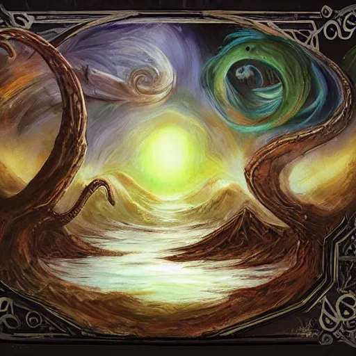 Image similar to eldritch horror by bob ross